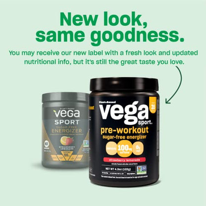 Vega Sport Sugar Free Pre-Workout Energizer, Berry - Pre Workout Powder for Women