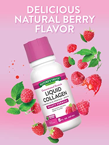 Nature's Truth Liquid Collagen | 8 oz | Non-GMO, Gluten Free Supplement | Natural Berry Nature's Truth