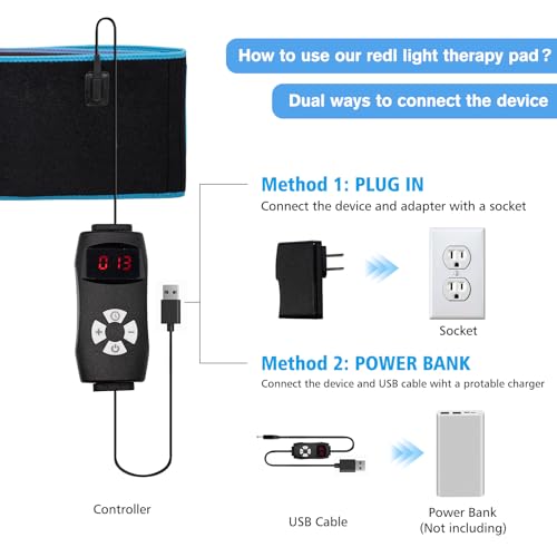 Red Light Therapy Near Infrared Light Therapy Wrap Belt for Body with Timer for Waist Back Shoulder AKYSUN