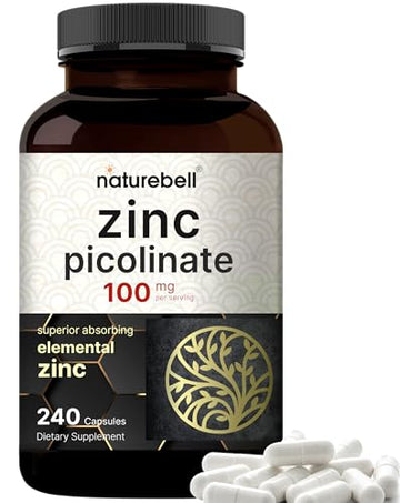High Potency Zinc Picolinate 100mg - 240 Capsules, Bioavailable Form of Zinc 