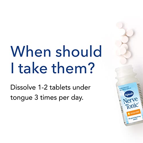 Hyland's Naturals Nerve Tonic Stress Relief Tablets, Natural Relief of Restlessness, Nervousness Hyland's