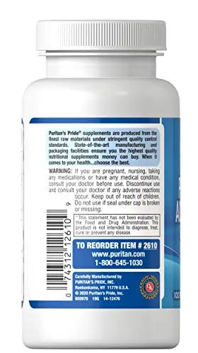 Puritan's Pride Probiotic Acidophilus Tablets, White, 100 Count Puritan's Pride