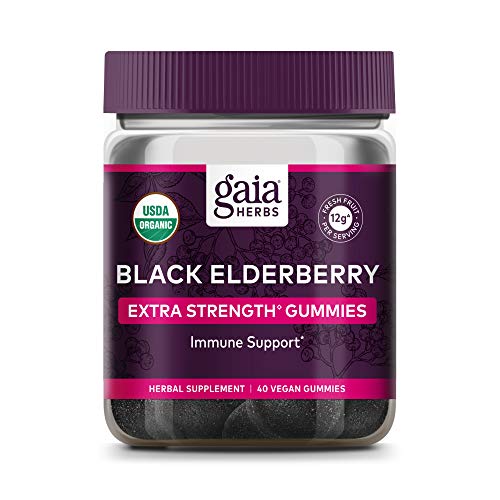 Gaia Herbs Black Elderberry (Sambucus Nigra) Extra Strength Gummies 
