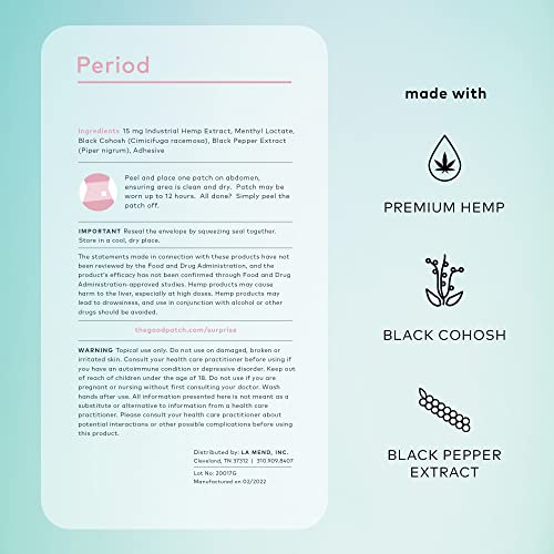 The Good Patch Menstrual and Period Support - Sustained Release Plant Powered Period Patch The Good Patch