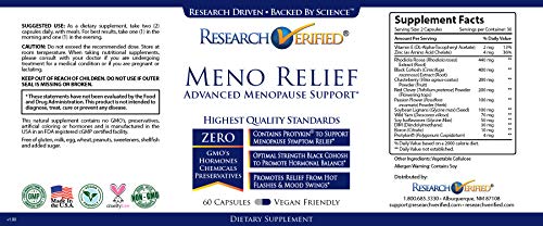 Research Verified Meno Relief Day - Hormonal Balance for Hot Flashes and Menopause Support - 1 Bottle Research Verified