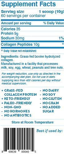 Dr. Kellyann Hydrolyzed Collagen Peptides Protein Powder Unflavored
