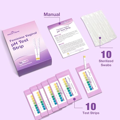 Easy@Home Vaginal pH Test -10 Strips | BV Test Kit at Home for Women | Yeast Infection Test + pH Balance Easy@Home