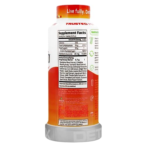 Herbal Clean Same-Day Premium Detox Liquid Drink, Strawberry Mango Flavor, 16 Fl Oz