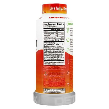 Herbal Clean Same-Day Premium Detox Liquid Drink, Strawberry Mango Flavor, 16 Fl Oz