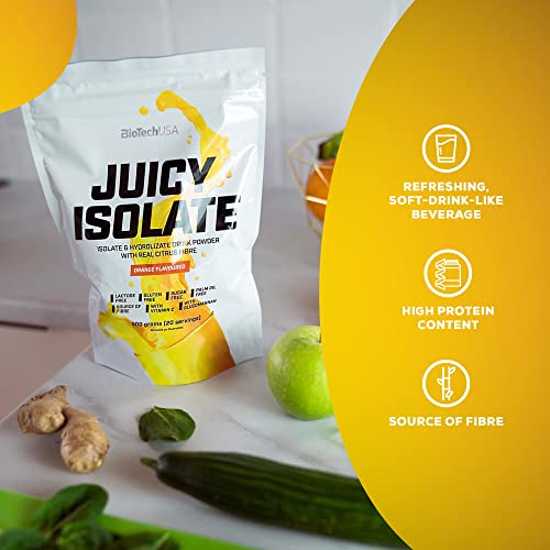 BioTechUSA Juicy Isolate | Gluten-Free, Lactose-Free, Sugar-Free | Refreshing Protein Soft Drink BioTechUSA