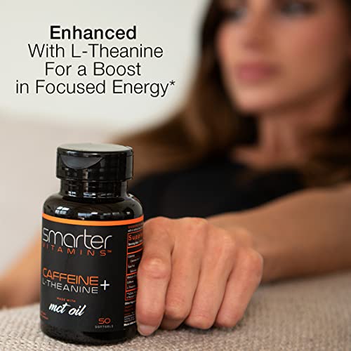 200mg Caffeine Pills - MCT Oil from 100% Coconuts + 100mg L-Theanine, Advanced Energy
