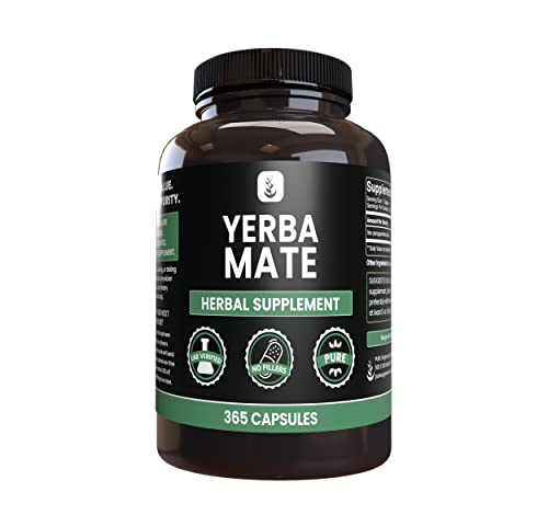 PURE ORIGINAL INGREDIENTS Yerba Mate (365 Capsules), No Magnesium Or Rice Fillers