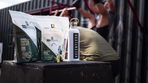 Live Relentless by Tim Kennedy, Drive Pre-Workout, Merica's Strawlemon, 30 Servings, 300mg Caffeine per 2 Scoops, Made in The USA,