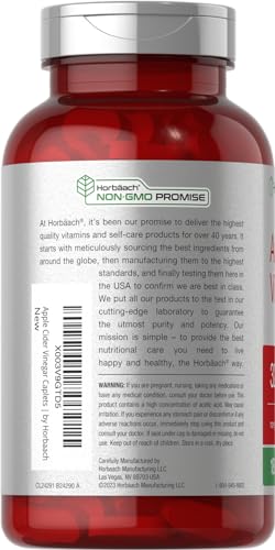 Apple Cider Vinegar Tablets 3200mg | 180 Pills | Vegetarian, Non-GMO & Gluten Free Supplement Horbäach