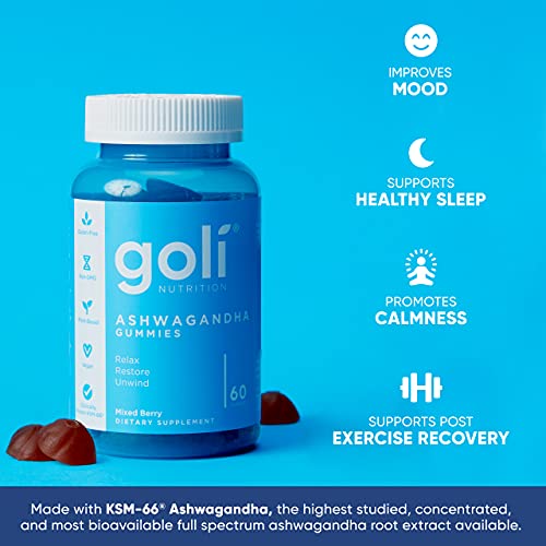 Goli Ashwagandha & Vitamin D Gummy 120 Count - Relax. Restore. Unwind Goli