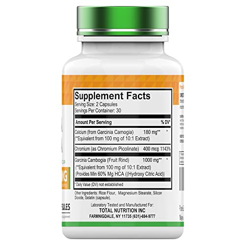 tnvitamins Garcinia Cambogia Extract Capsules (1000 MG x 60 Pills) with HCA & Chromium