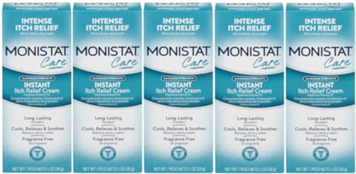 Monistat Care Maximum Strength Instant Itch Relief Cream, 1 Ounce each (Value Pack of 5)
