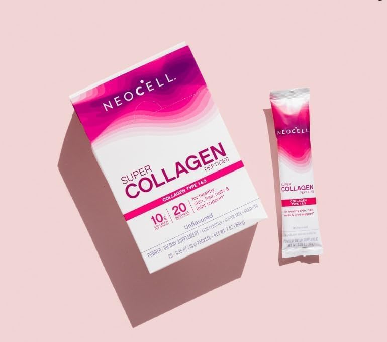NeoCell Super Collagen Peptides, 10 g Collagen/Single-Serve Packet; Keto Certified NeoCell