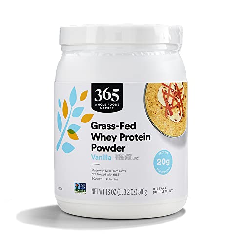 365 by Whole Foods Market, Vanilla Grass Fed Whey Protein, 18 Ounce 365 by Whole Foods Market