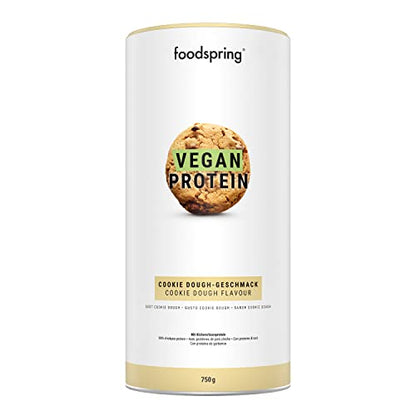 foodspring Vegan Protein Cookie Dough - 21g Protein per Shake to Build Muscle, B12, B6, folic Acid