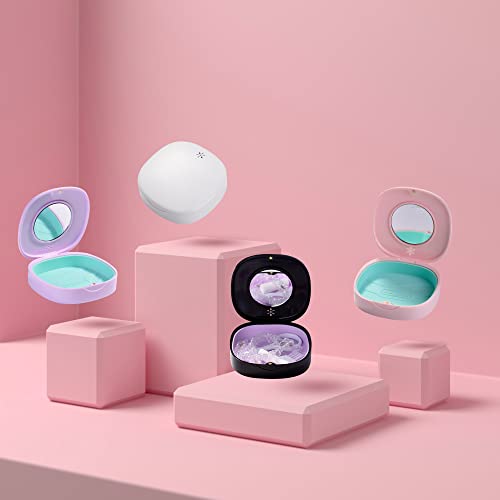 2 Pack Retainer Case with Vent Holes, Mirrors,Compatible with Invisalign,Night Guards Doboli