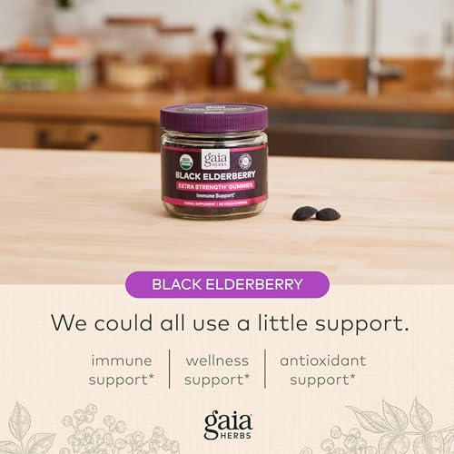 Gaia Herbs Black Elderberry (Sambucus Nigra) Extra Strength Gummies