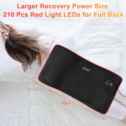 UTK Red Light Therapy for Body, Large Infrared Light Therapy Pad for Deeper Tissue, 24" x 12" Size UTK