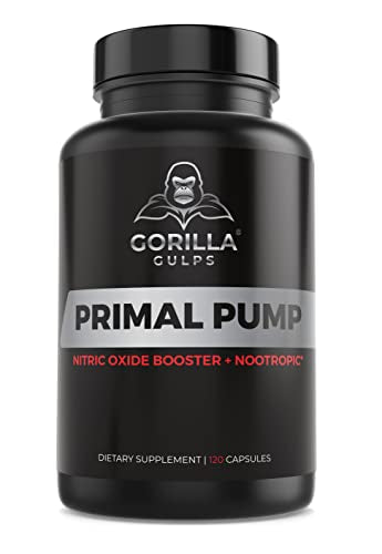 Gorilla Gulps - Primal Pump Nitric Oxide Supplement Nootropic 1500mg Nitrosigine L