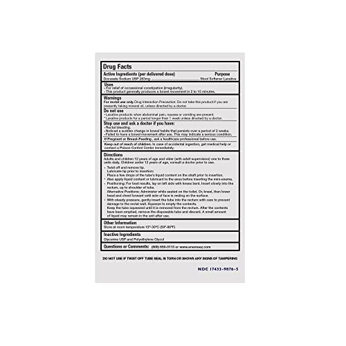 Docusol Docusate Sodium Mini Enema ml, Clear, 0.84 Fl Oz Enemeez