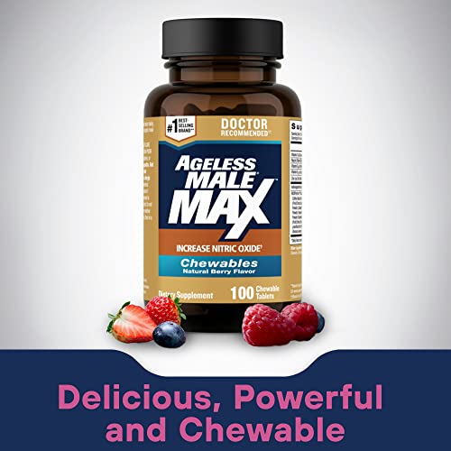 Ageless Male Max Chewable Nitric Oxide Booster Supplement for Men – High Potency