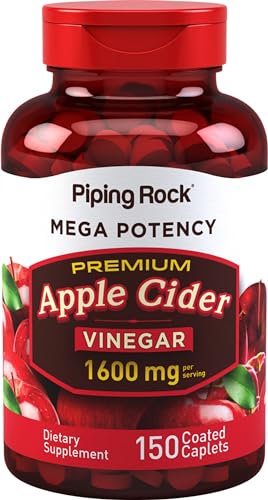 Piping Rock Apple Cider Vinegar Pills | 1600mg | 150 Caplet Capsules | High Potency