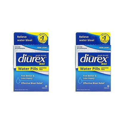 Diurex Max - Maximum Strength Caffeine-Free Diuretic Water Pills -(Pack of 2)