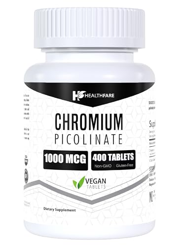 Chromium Picolinate 1000mcg | 400 Tablets | Support Carbohydrate Breakdown & Metabolism
