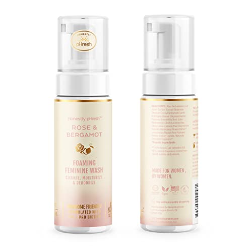 Honestly pHresh Natural Prebiotic & Probiotic Foaming Feminine Wash, pH Balanced with Essential Minerals Honestly pHresh