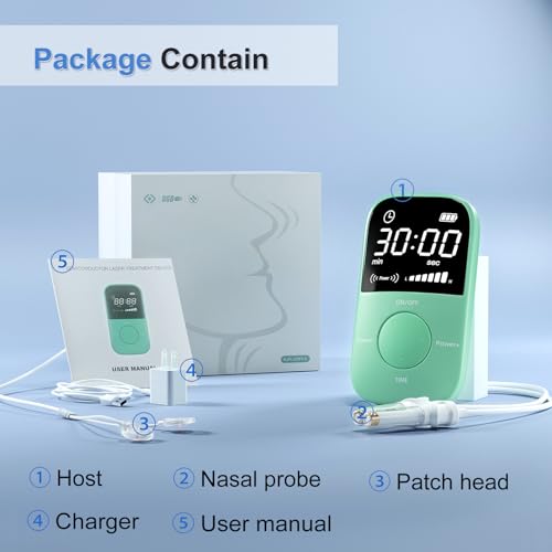 LASEPREHT Red Light Nasal Therapy Device, 650nm Red Light Device for Nose Sore Throat