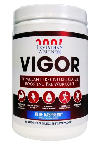 Leviathan Wellness Vigor - Stimulant Free, Nitric Oxide Boosting Pre-Workout Powder