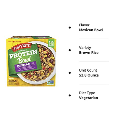 TASTY BITE Mexican Protein Bowl, 8.8 Ounce, Pack of 6, Ready to Eat, Microwaveable