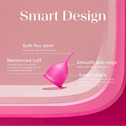 Saalt Teen Menstrual Cup - Best Sensitive Reusable Cup - Wear for 12 Hours - Tampon and Pad Alternative saalt