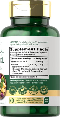 Carlyle Indole-3-Carbinol (I3C) 400mg | 120 Capsules | Advanced Formula