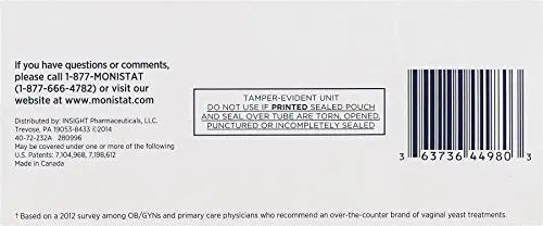 Monistat 3 Day Triple Action Combo Pack, Odorless, White Monistat