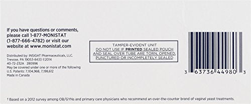 Monistat 3 Day Triple Action Combo Pack, Odorless, White Monistat