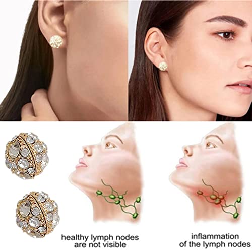 Dorina Ear Acupressure Magnetherapy Detoxi Earrings Set,Magnetic Lymphatic Cubic Zirconia