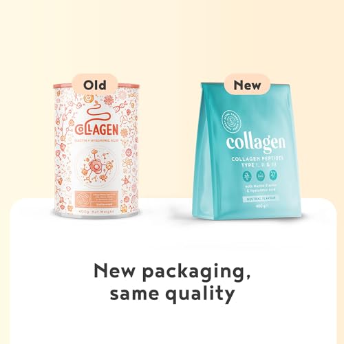 Collagen Powder with Hyaluronic Acid 400g - Collagen Peptides Supplement + Amino Acids Alpha Foods