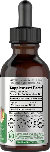 Cayenne Pepper Liquid Extract | 2 fl oz | Vegetarian, Non-GMO, Gluten Free Supplement