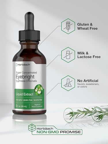 Eyebright Herb Supplement | 2 fl oz | Alcohol Free Drops | Super Concentrated Liquid