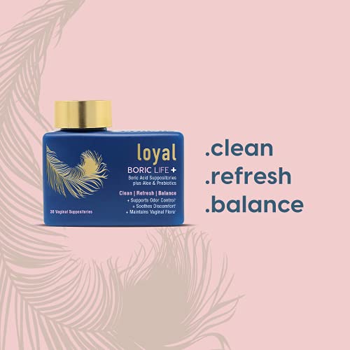 Loyal Boric Life Plus - Boric Acid Vaginal Suppositories with Aloe & FOS - Supports Odor
