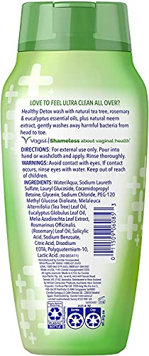 Vagisil Feminine Wash for Intimate Area Hygiene, Healthy Detox, All Over Body Wash for Women