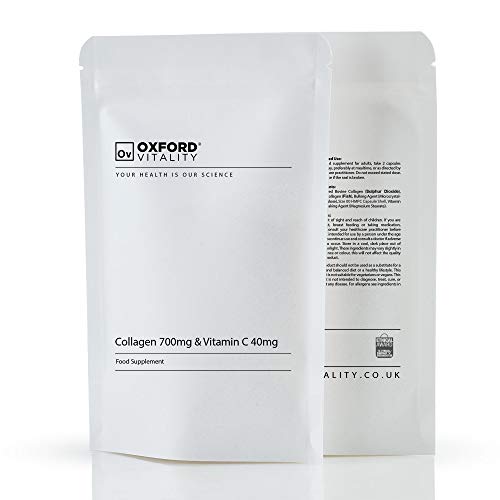 Collagen and Vitamin C Capsules | High Strength and Quality | Oxford Vitality (365) Ov OXFORD VITALITY