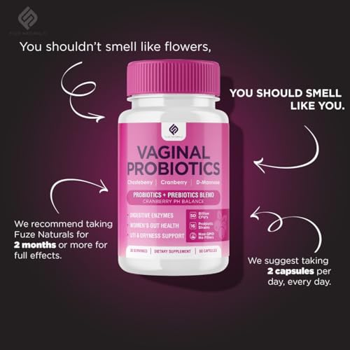 Vaginal Probiotics for Women Digestive Enzymes Gut Health PH Balance Pills, Women's Fuze Naturals