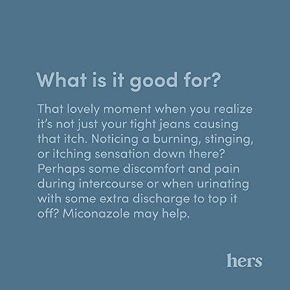 Hers Miconazole 3 Day Yeast Infection Treatment - Treats Vaginal Itching, Burning, Discharge